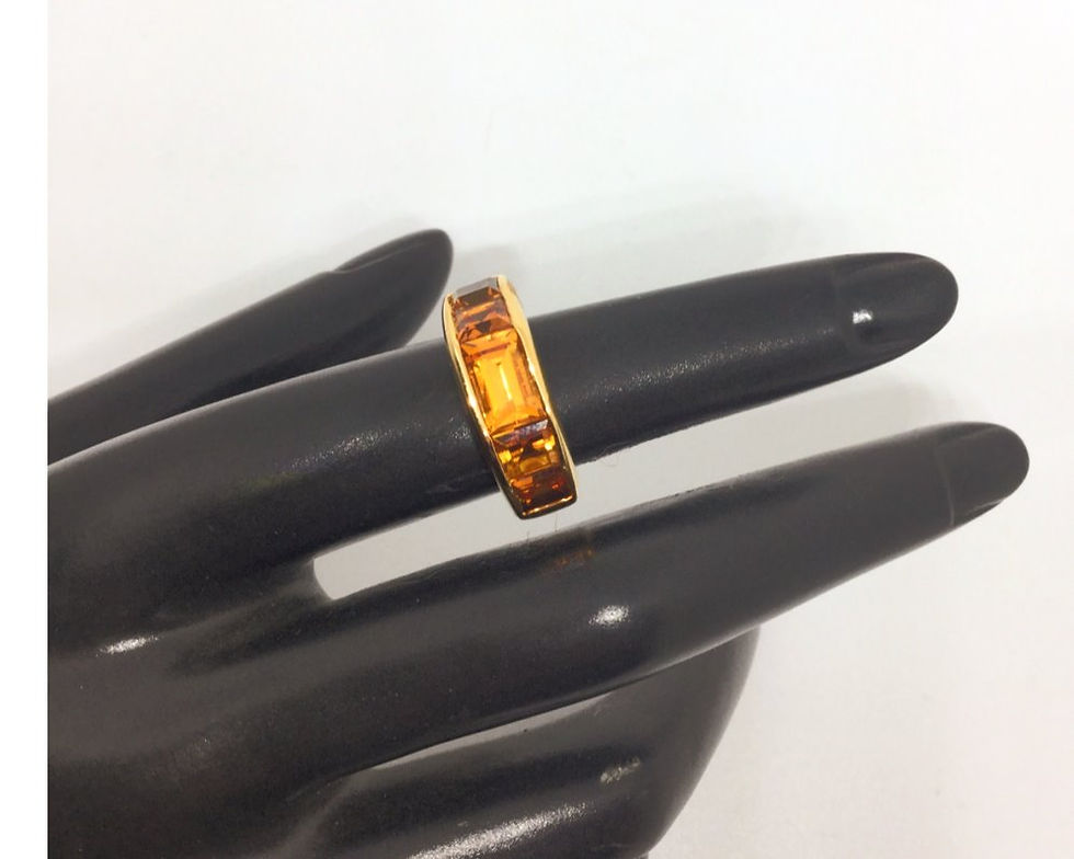 Miniature : Bague plaquée or topaze 