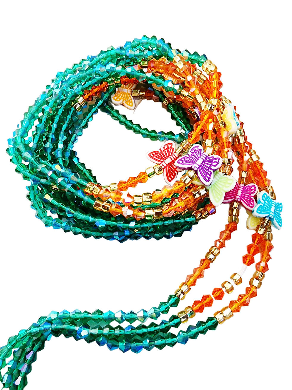 Butterfly Green Waist Beads