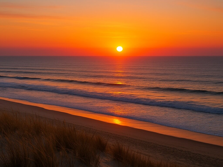 Coucher de soleil sur la plage de Soulac-sur-Mer, idéal pour un week-end en amoureux
