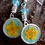 Miniature : Boucle d'oreille avec petits petites fleurs jaune et turquoise