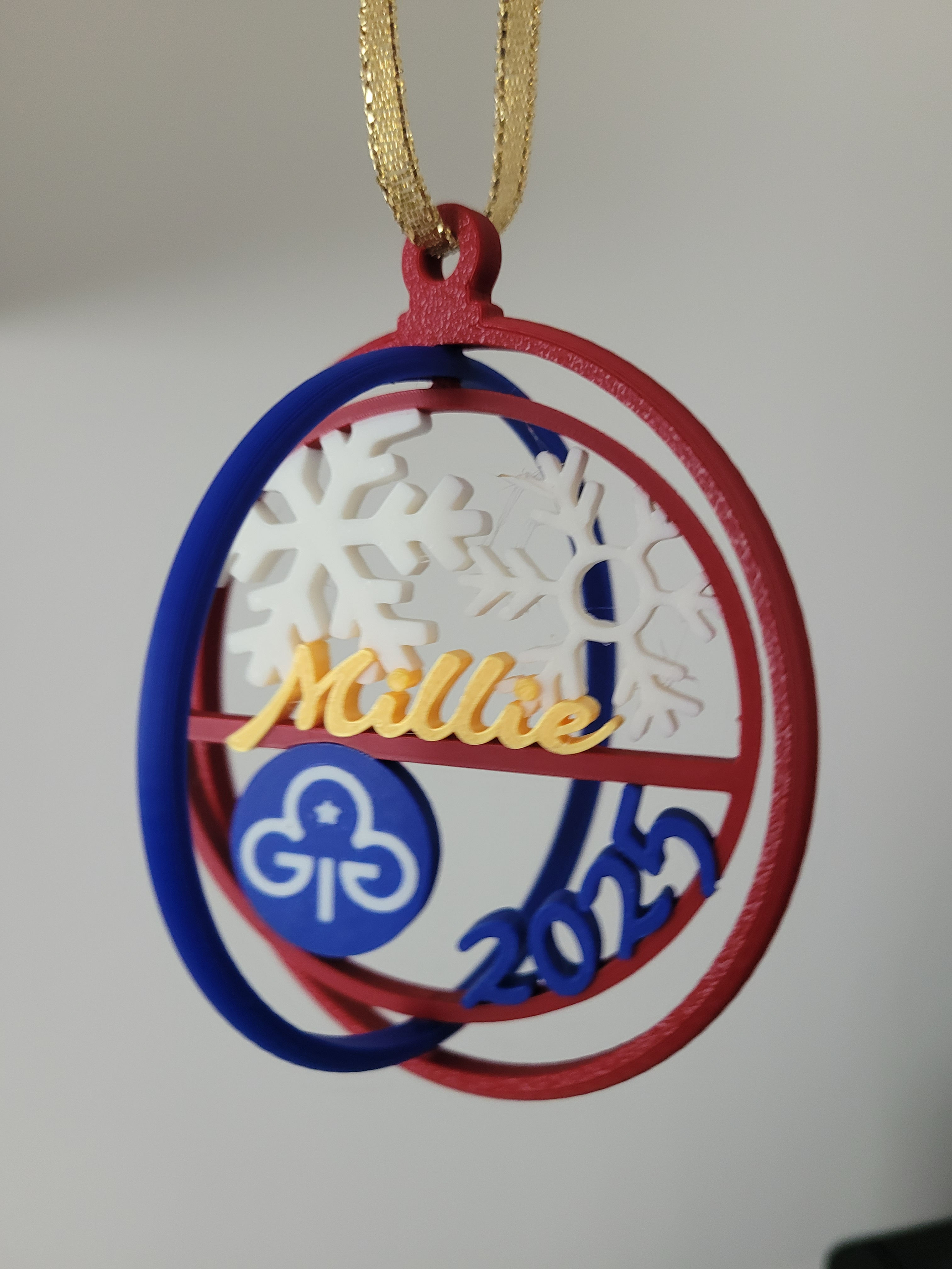 Personalised Guiding 3d Christmas tree decoration-with name