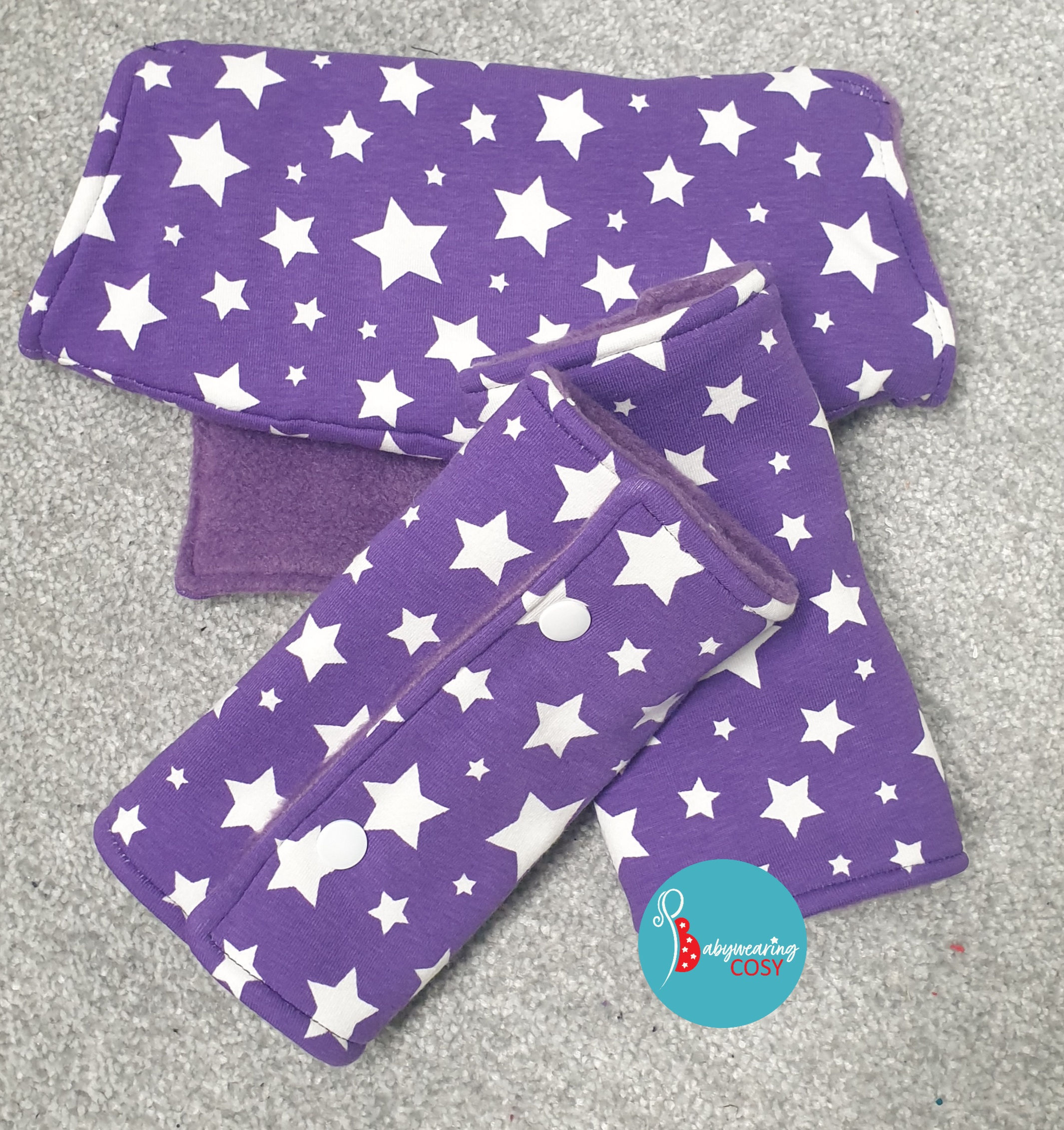 Purple stars Universal Dribble bib set