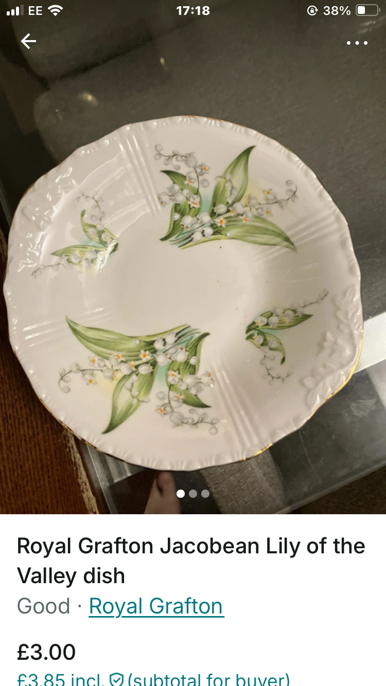Royal Grafton Jacobean Lily of the valley plate
