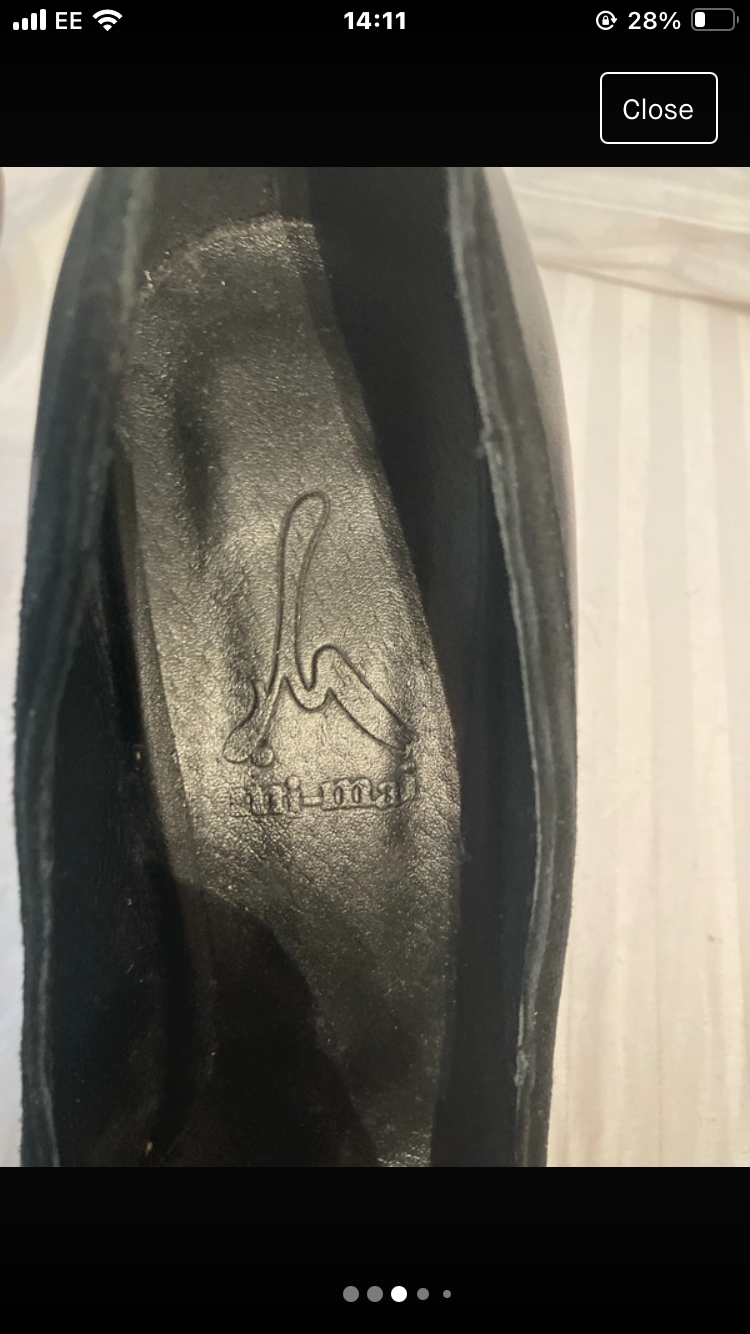 Thumbnail: Mi-mai black wedge heel elegant shoe size 39