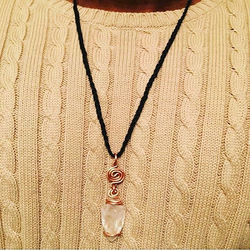 Copper wrapped quartz arrowhead piece custom made for the King _gq