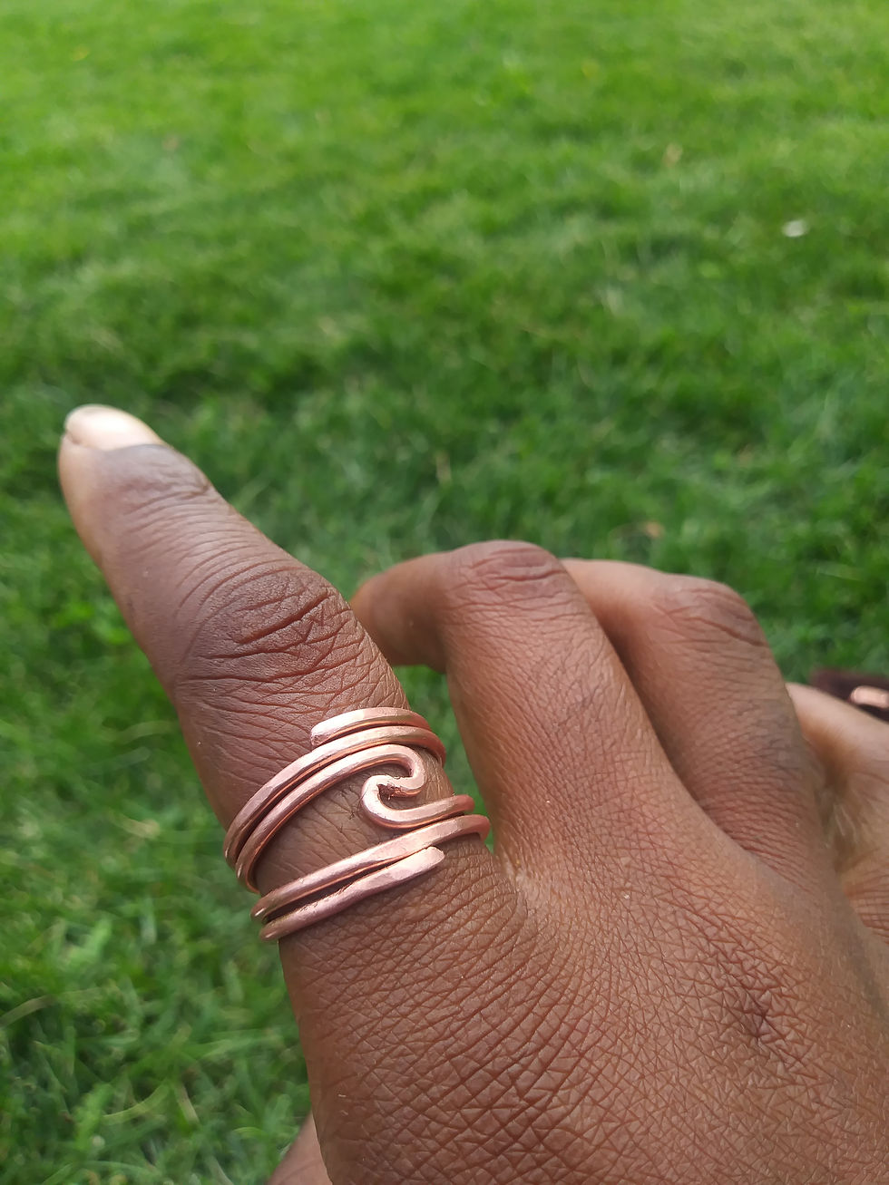 Thumbnail: As Above So Below Copper Spiral Ring