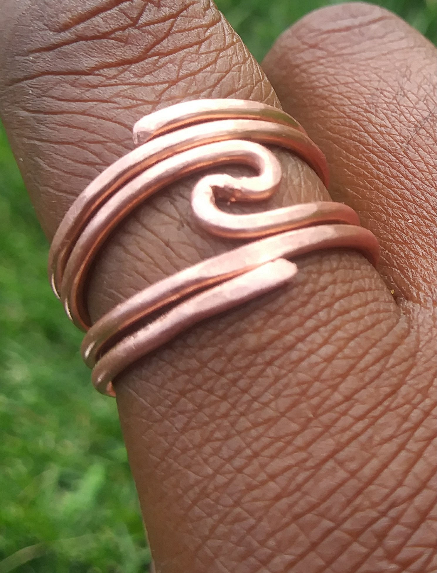 As Above So Below Copper Spiral Ring