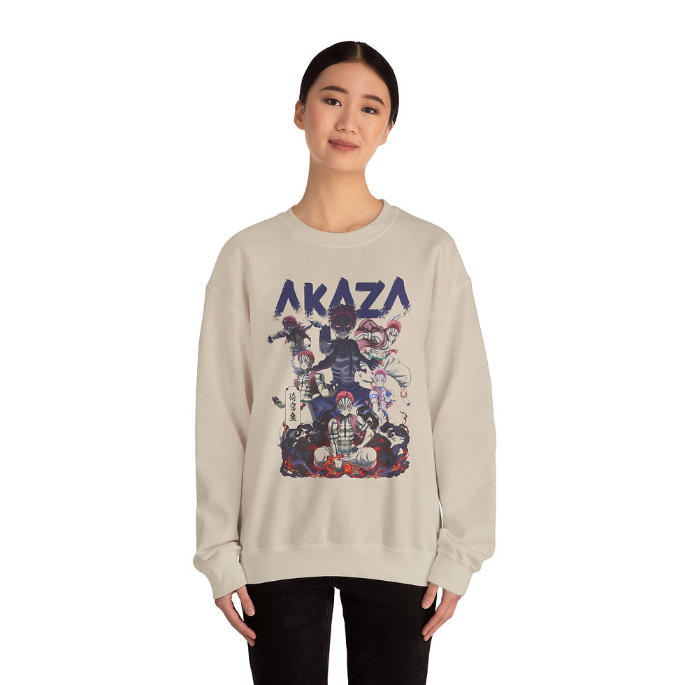 Thumbnail: Akaza Demon Slayer Crewneck Sweatshirt – Anime Character Graphic Pullover