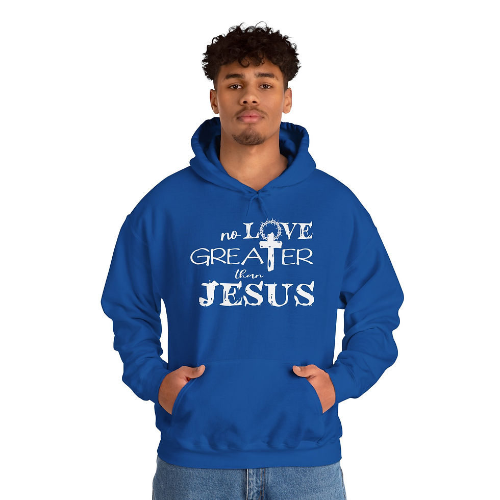 Thumbnail: Faith-Inspired Unisex Hoodie: No Love Greater than Jesus