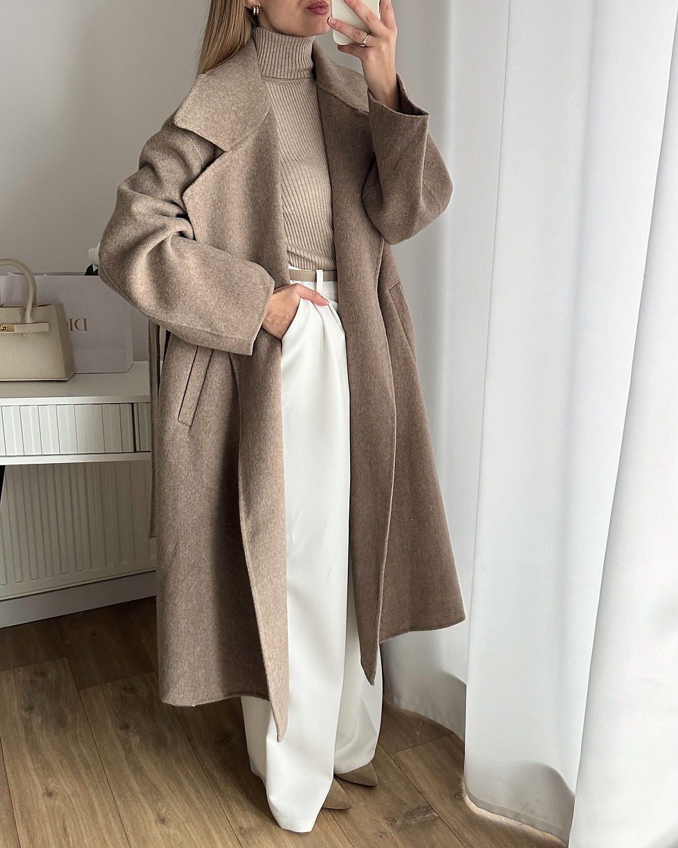 Płaszcz Veronica wełna taupe