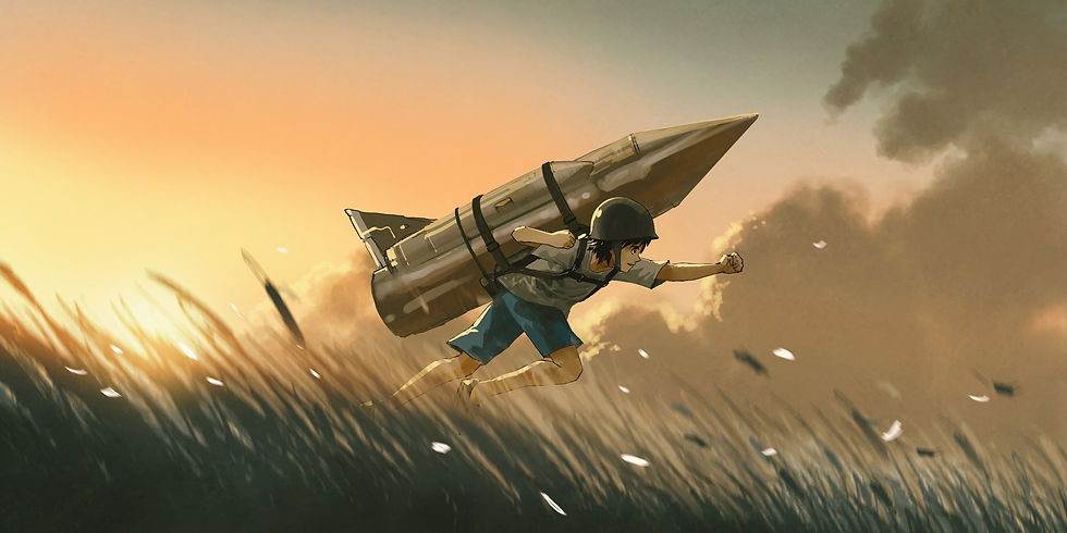 Kid with a rocket strapped to his back representing core domain skill sets