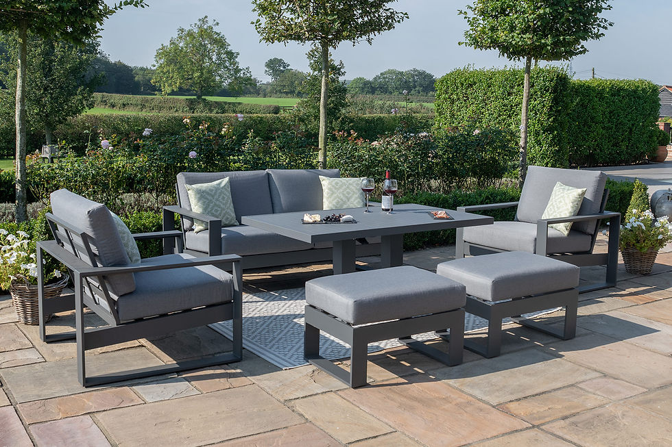 Thumbnail: Amalfi 2 Seat Sofa Dining Set With Rising Table- Grey