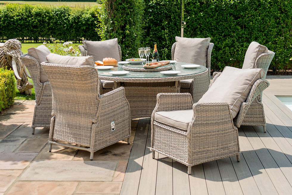 Thumbnail: Cotswold Reclining 6 Seat Round Dining Set With Lazy Susan