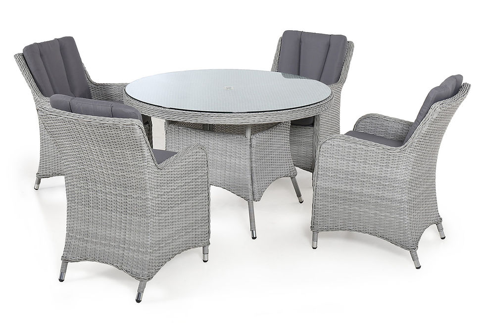 Thumbnail: Ascot 4 Seat Round Dining Set With Lazy Susan