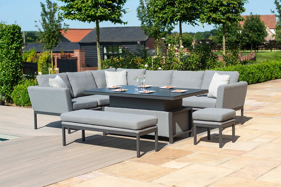 Thumbnail: Pulse Rectangular Corner Dining Set With Rising Table