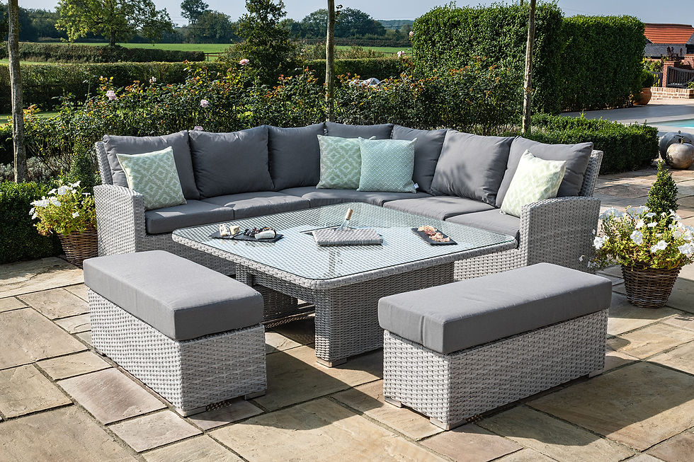 Thumbnail: Ascot Deluxe Square Corner Dining Set With Rising Table & Ice Bucket
