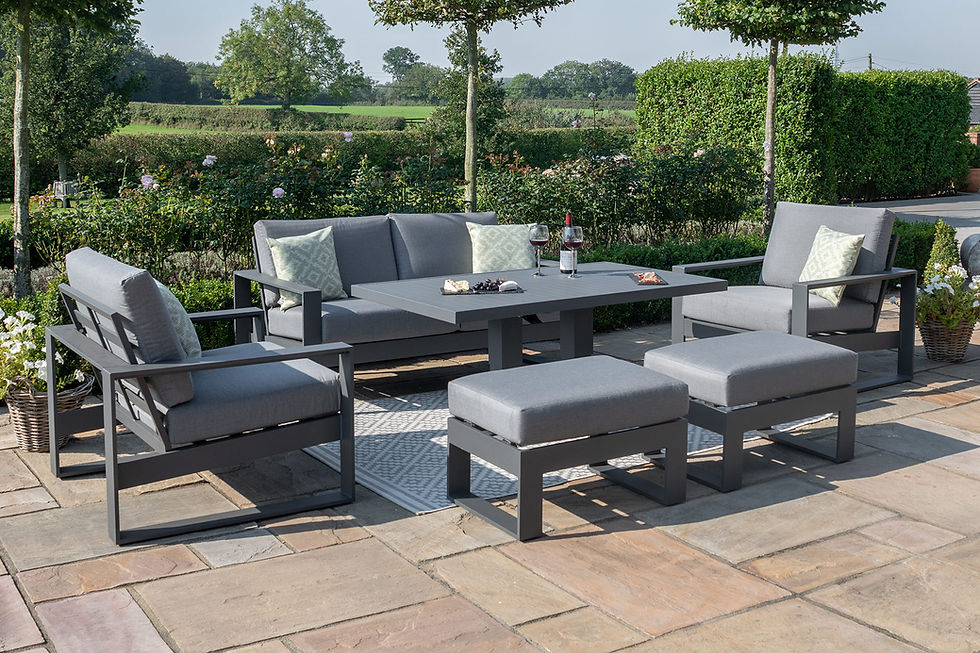 Thumbnail: Amalfi 2 Seat Sofa Dining Set With Rising Table- Grey