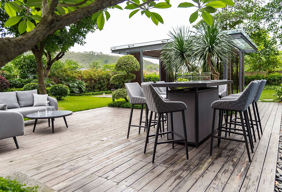 Thumbnail: Regal 8 Seat Rectangular Fire Pit Bar Set- Flanelle