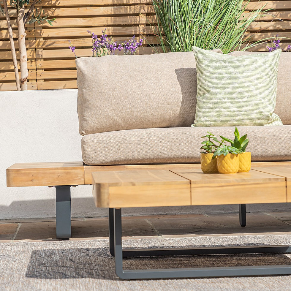 Thumbnail: Bali Wood Platform Corner Sofa Set
