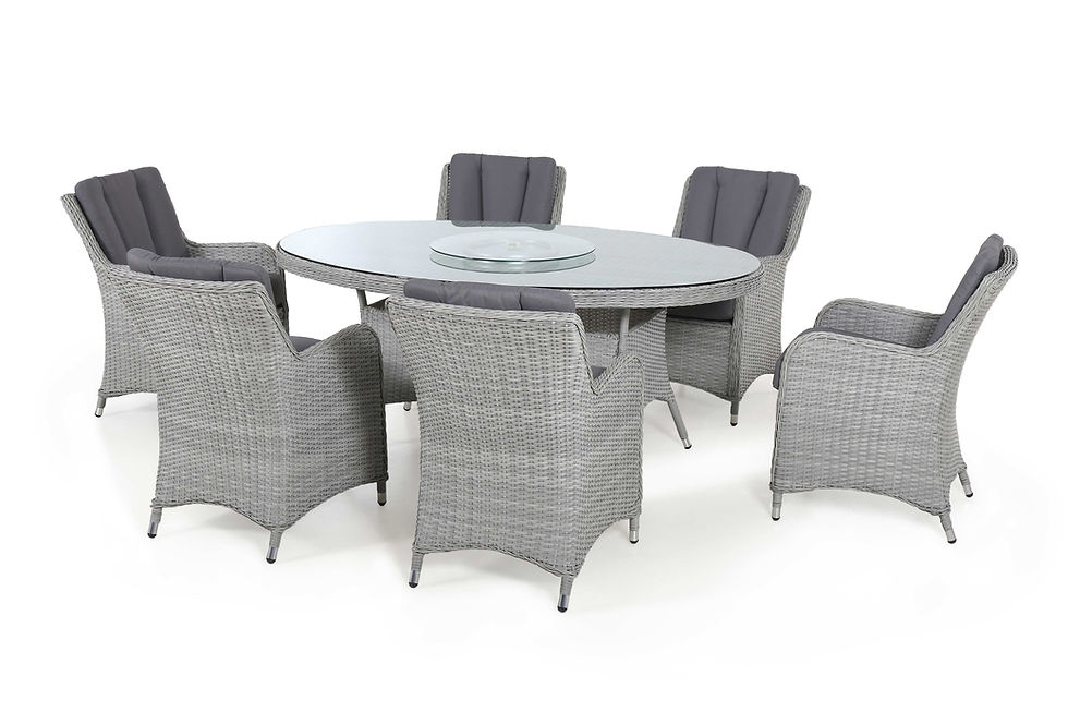 Thumbnail: Ascot 6 Seat Oval Dining Set With Lazy Susan