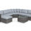 Thumbnail: Barcelona Curved Sofa Set With Ice Bucket- Brown/ Grey