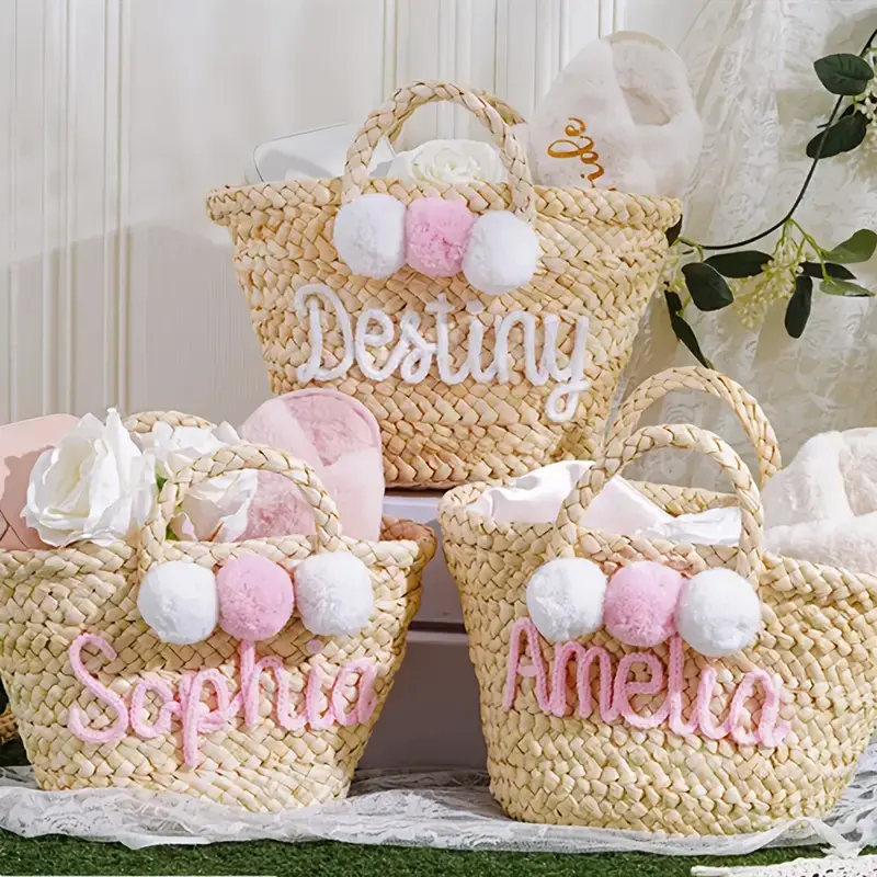 Personalised Straw Tote – Hen Party Keepsake