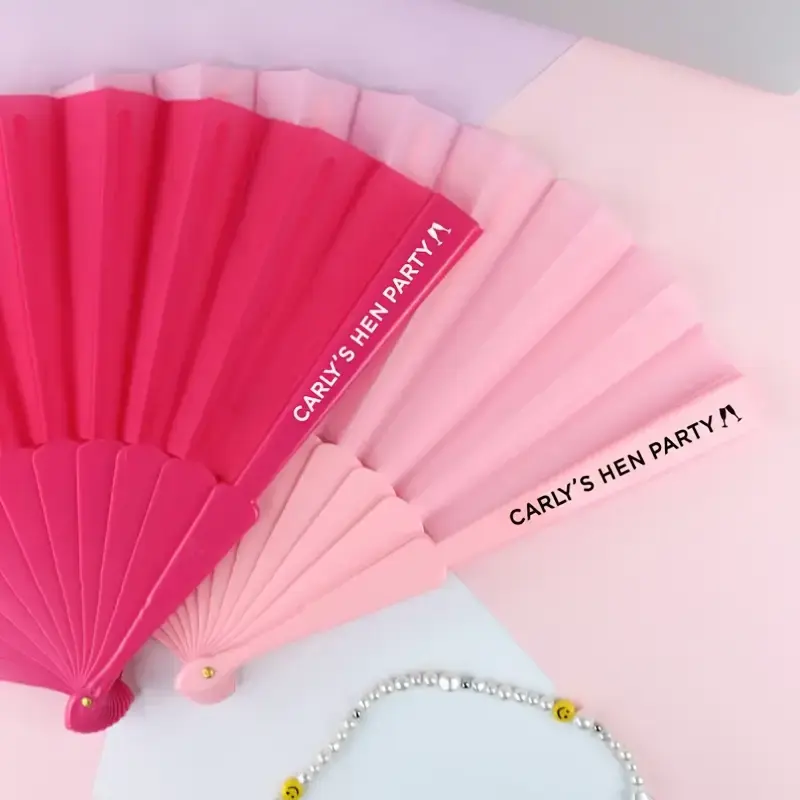 Personalised Hen Party Fan Set – Pack of 5 Vibrant Foldable Fans