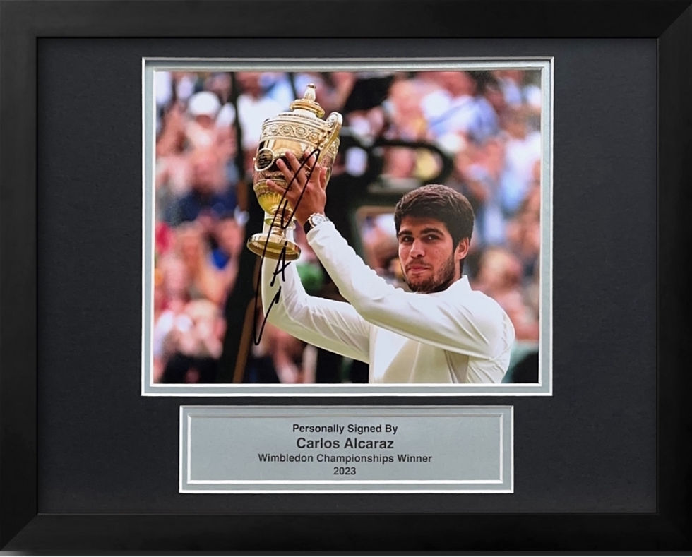Signed Carls Alcaraz Photo Display 