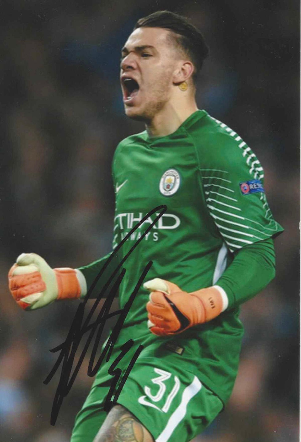 Signed Ederson Santana de Moraes photo with COA