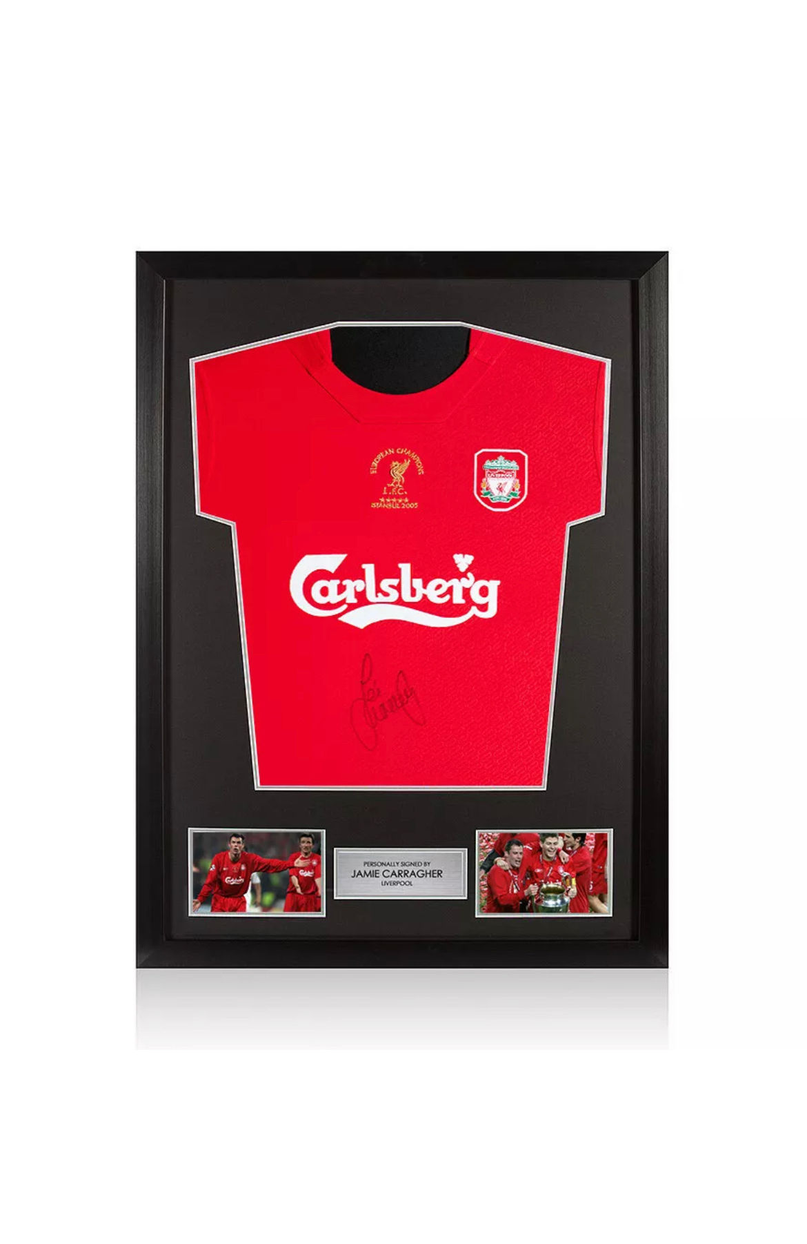 Signed Shirt by Jamie Carragher 2005 ISTANBUL With COA