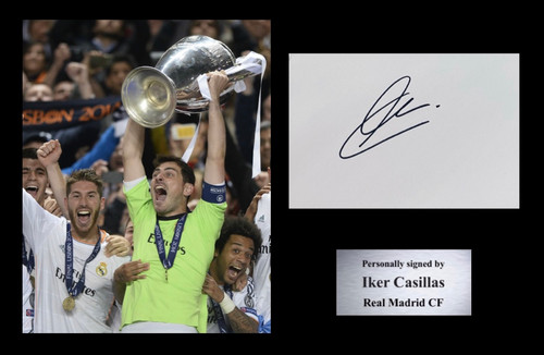 Photo Signée Iker Casillas Real Madrid 10x8 Avec Certificat D'authenticité - Collection Football