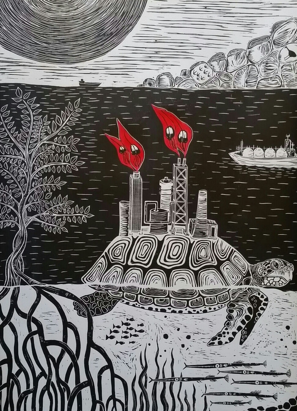 Cruising into Withnell Bay - Winner, works on paper, Cossack Art Awards 2018