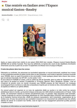 2025-09-12   DL Meylan   Une rentrée en fanfare