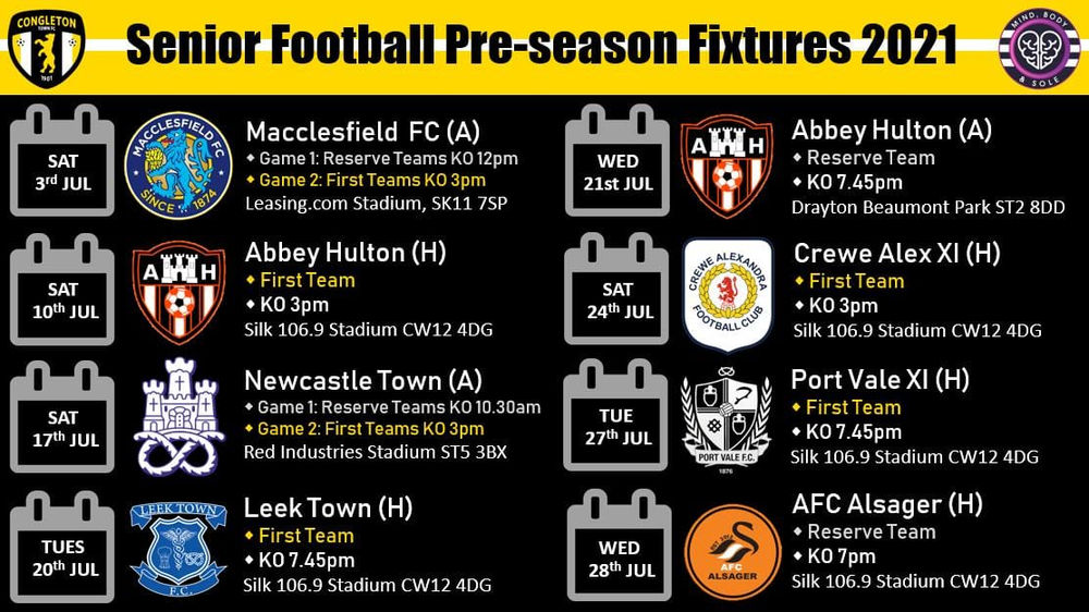 Congleton Town FC announce appointment and pre-season fixtures
