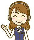 ヘッドセットをした受付の女性