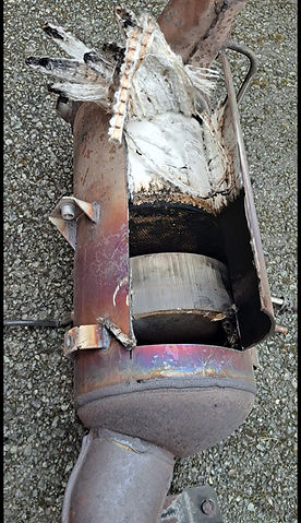 Diesel Particulate filter open ready for gutting and wealding