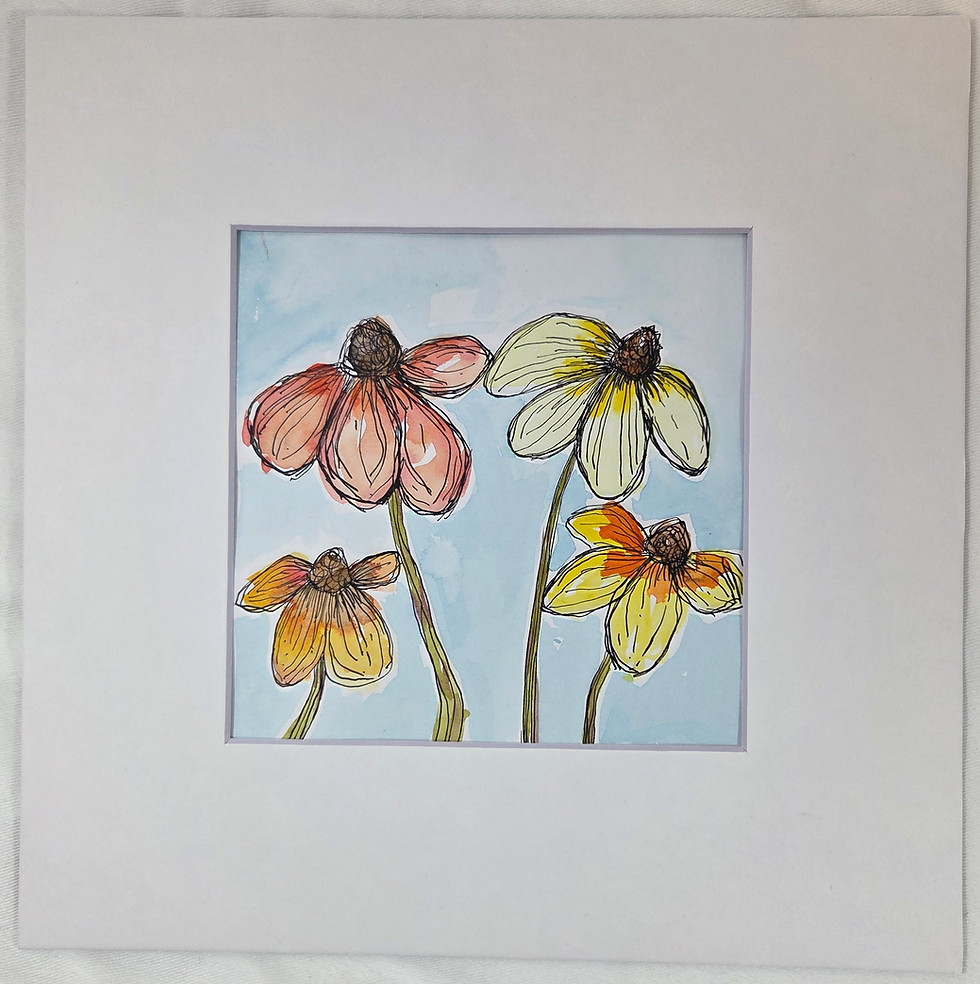 Coneflower Chorus - Original Botanical Abstract Canadian Art