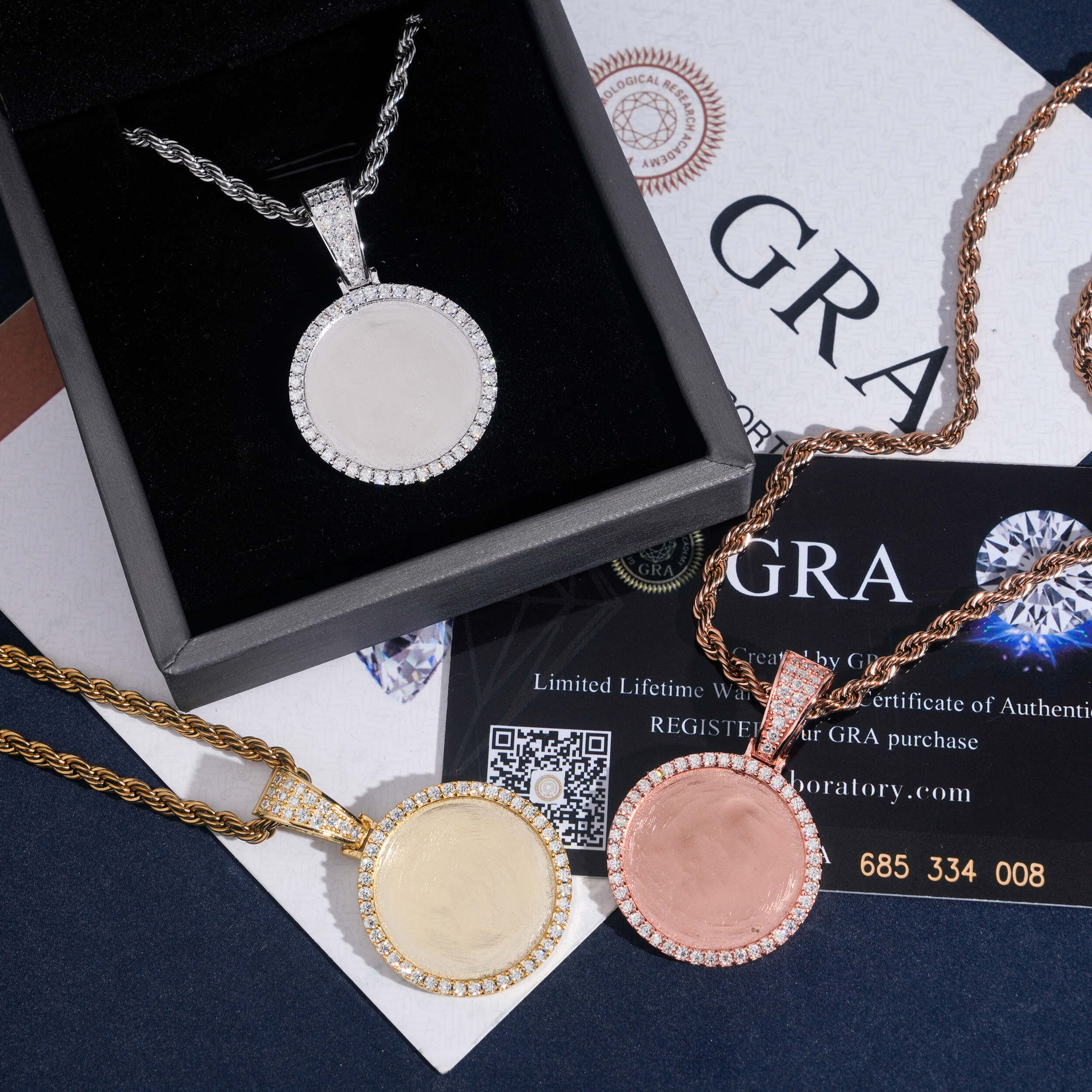 VVSMoissanite Royal Halo Coin Pendant