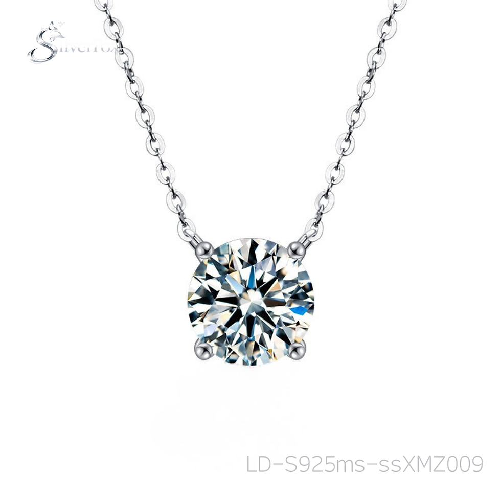 サムネイル： 003/009　LD-S925ms-ssXMZ【純銀】雪花シリーズ　ネックレス　2種｜Moissanite × S925