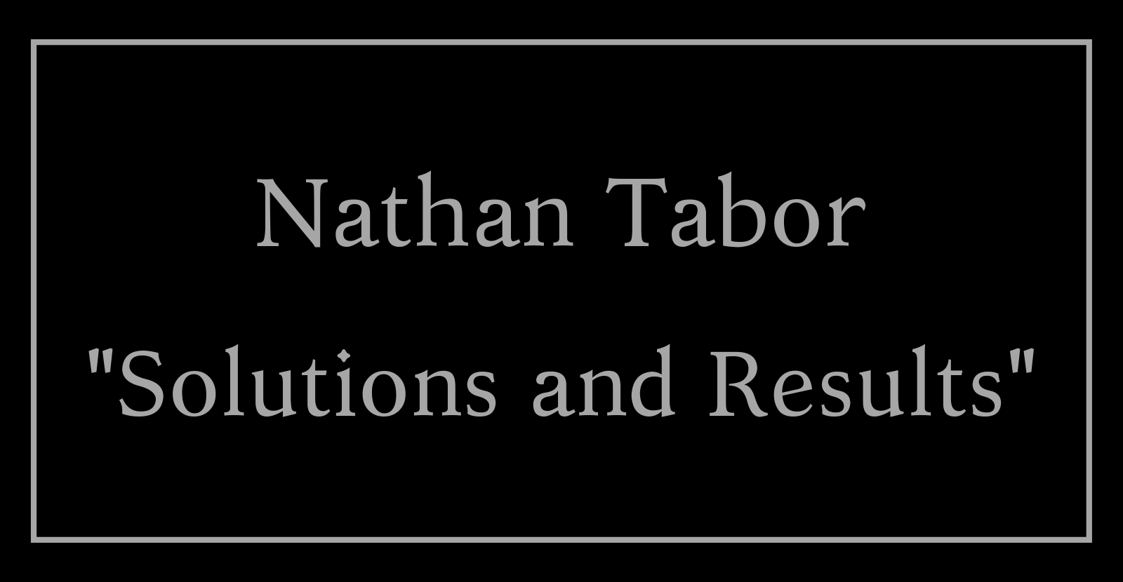 Major Updates Nathan Tabor