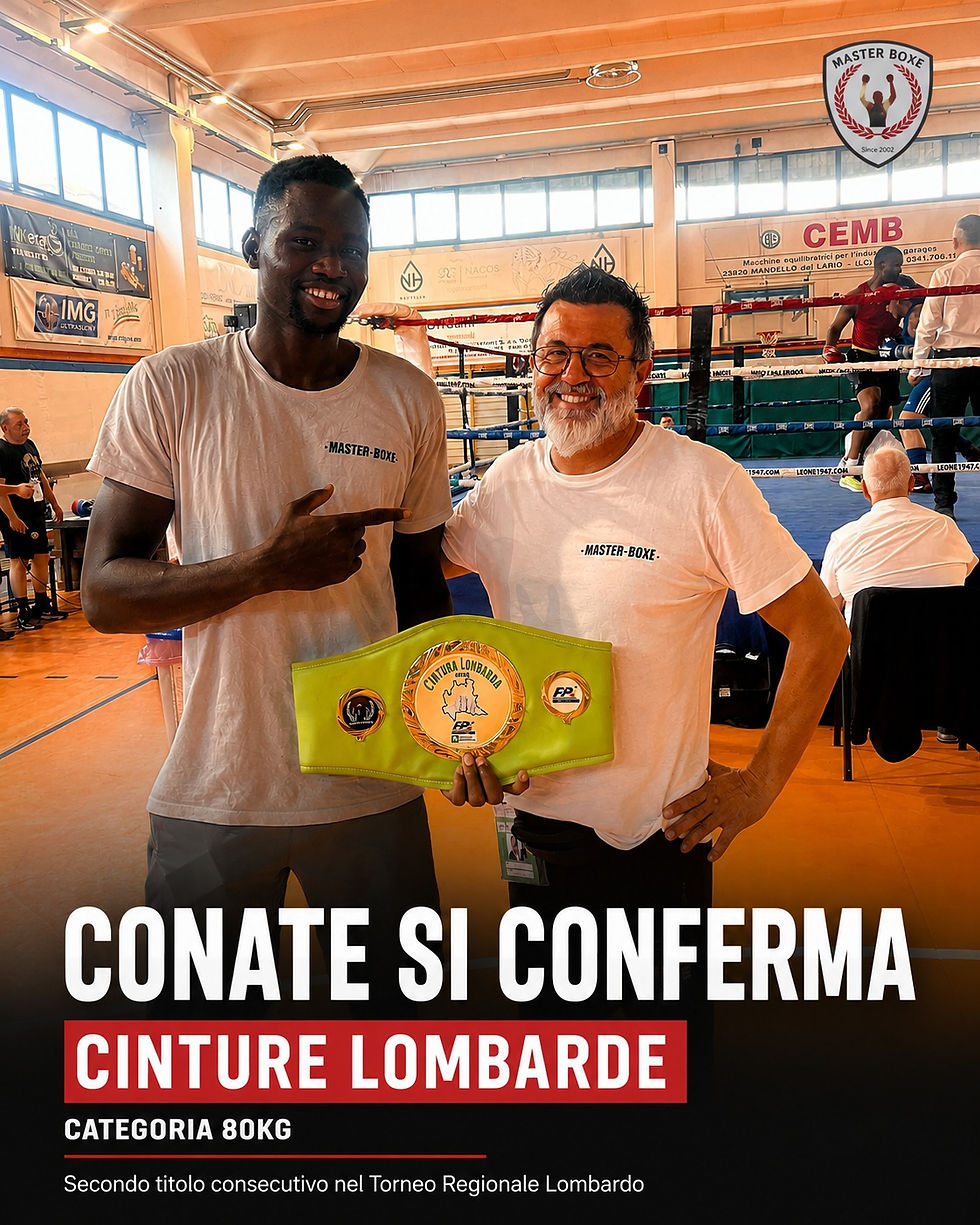 Master Boxe protagonista in Lombardia: Conate si conferma alle cinture lombarde categoria 80kg