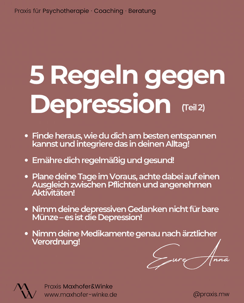 10 Regeln gegen Depression