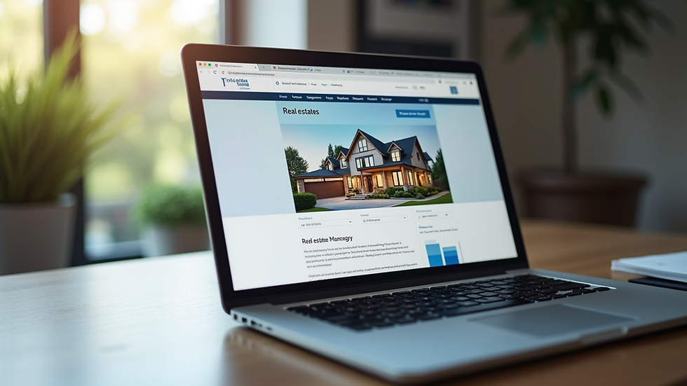 Eye-level view of a laptop screen showing a real estate valuation website