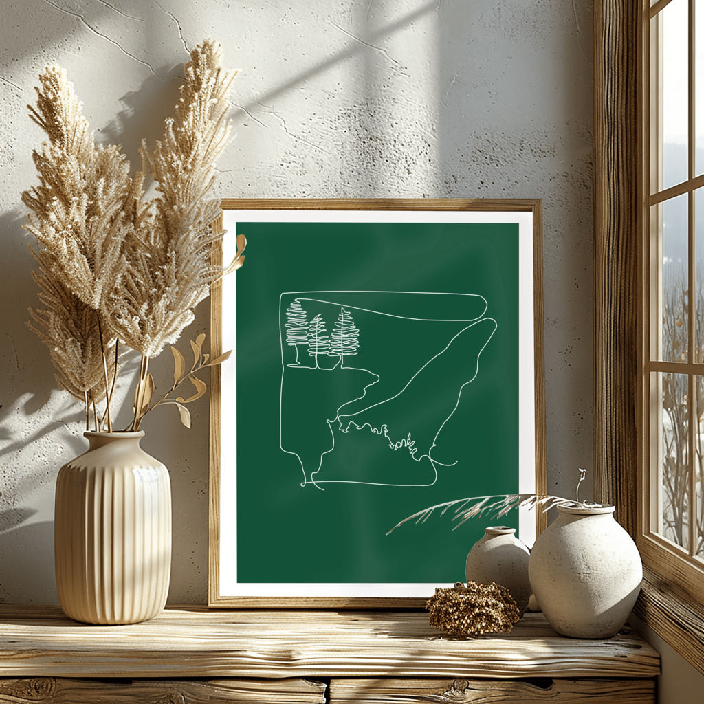 Hawksbill Crag / Whitaker Point Continuous Line Wall Art
