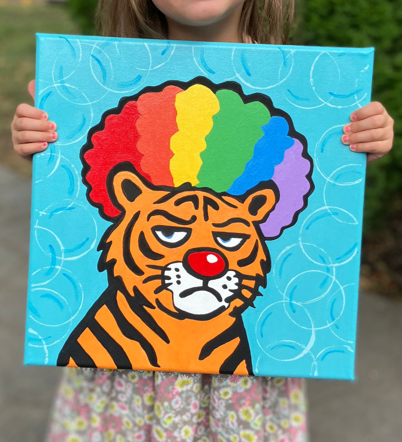 Curmudgeon Tiger Art Print – Grumpy Tiger Clown and Playful Wall Decor