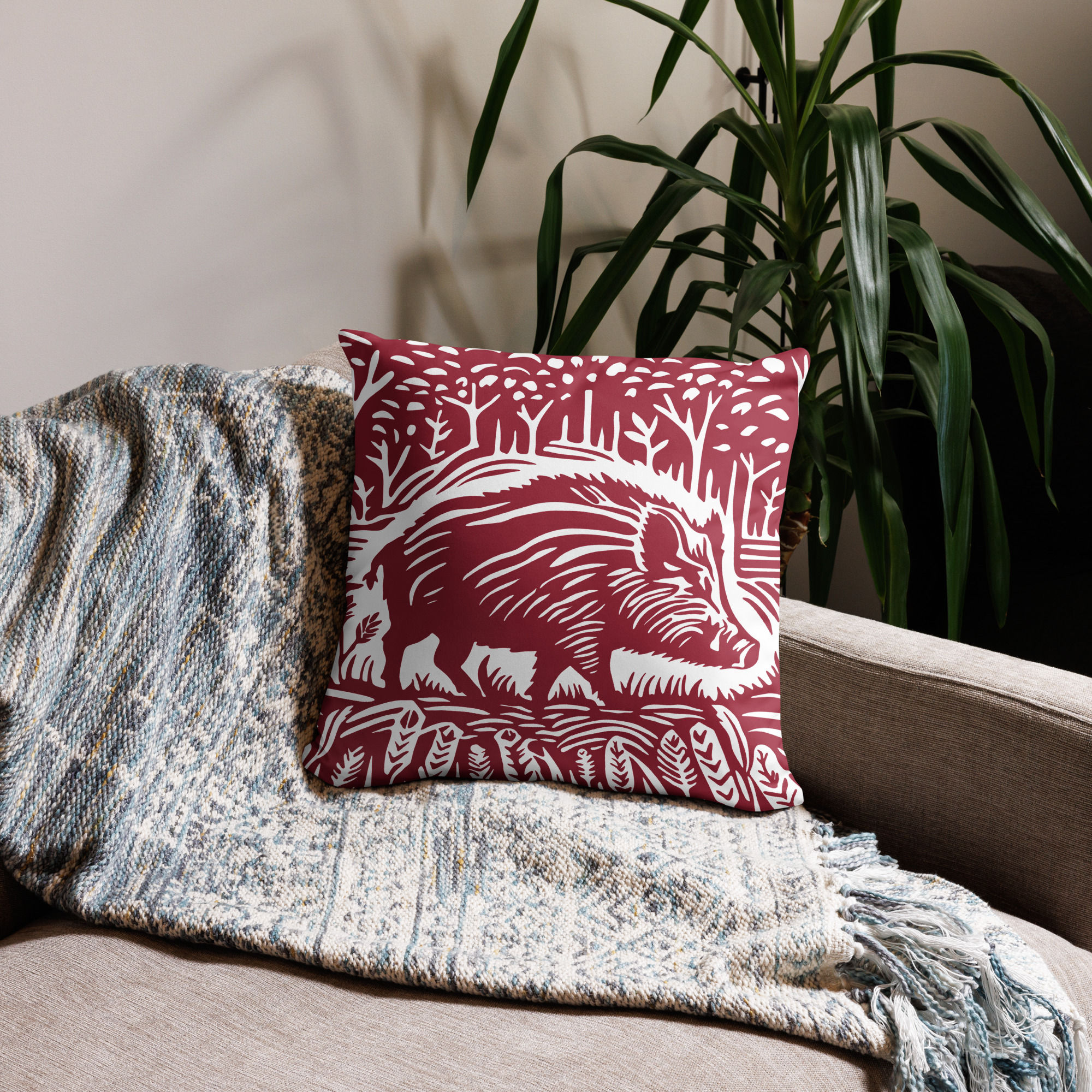 Arkansas Boar Pillow