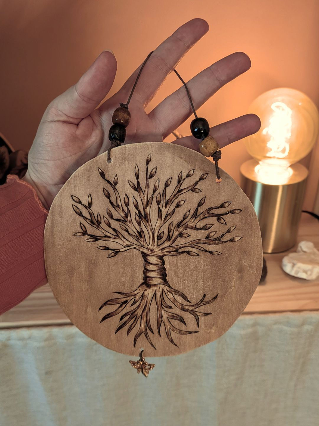 Arbre de vie en pyrogravure