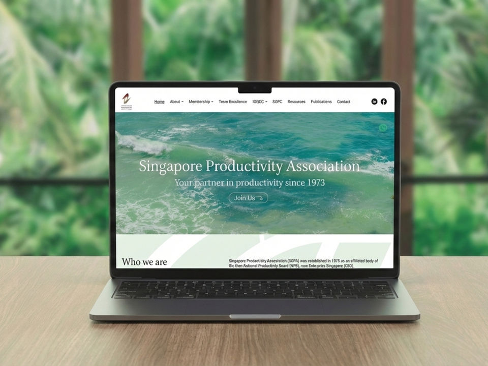 We designed an advanced website with CMS functionality for a Singapore non-profit organisation dedicated to advancing productivity and operational excellence. This scalable platform empowers them to easily showcase research, learning opportunities, and global best practices.