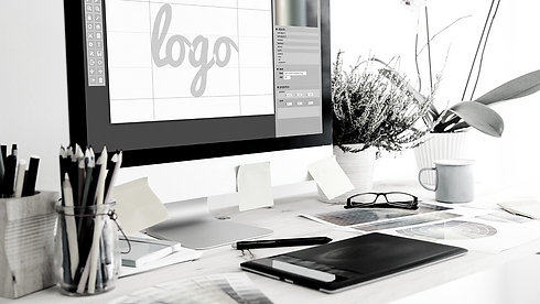 graphic design - Logo design on computer screen