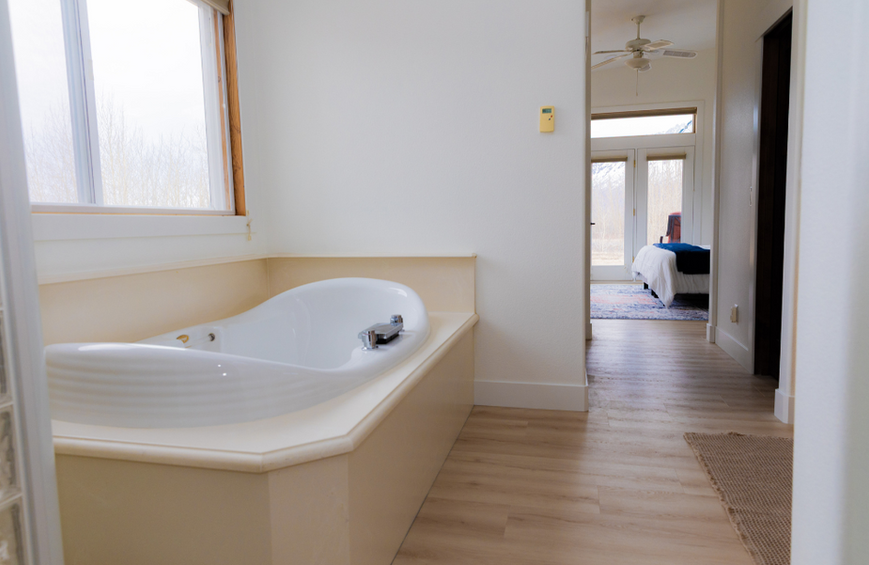 bathroom at the crown mountain house a private vacation rental in alaska